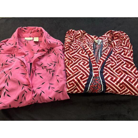 2 Women’s Petite L/XL‎ Shirts Kim Roger’s And Crown And Ivy - Picture 1 of 10